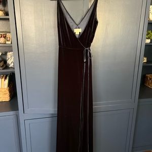 JENNY YOO X BHLDN Andi Velvet Wrap Dress- Dark Navy